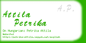 attila petrika business card